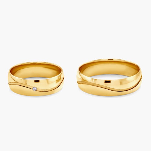 Obrączki ślubne: złote, okrągłe, 6 mm